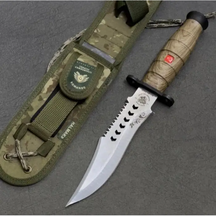Knivox Halmak Haki Komando Avcı Bıçağı