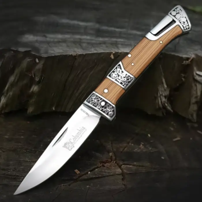 Knivox MB3936-C Ahşap Kabze Manuel Kamp Çakısı