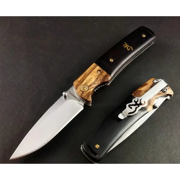 Knivox S2101 Ahşap Kabze Manuel Kamp Çakısı