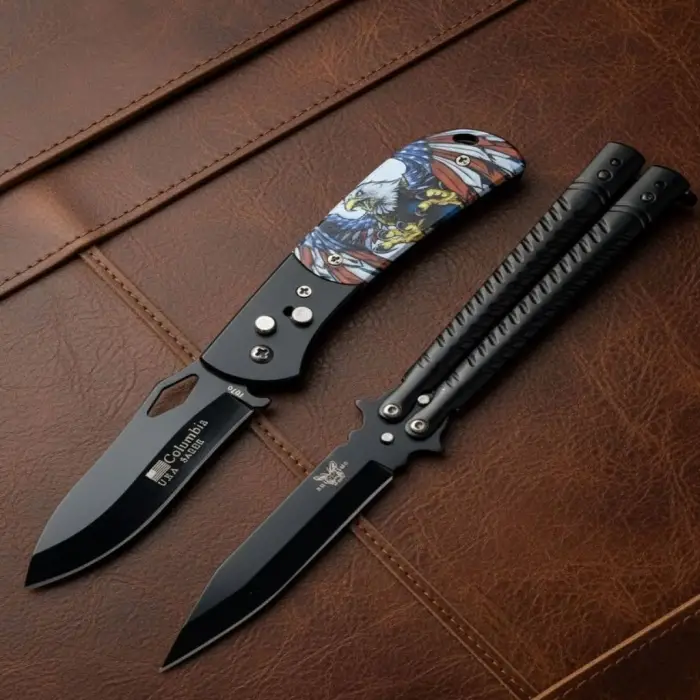 Knivox Benchmade Siyah ve Düğmeli Kelebek Seti