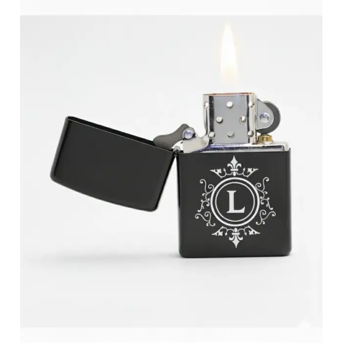 L Harfli Kişiye Özel Harf Baskılı Benzinli Çakmak