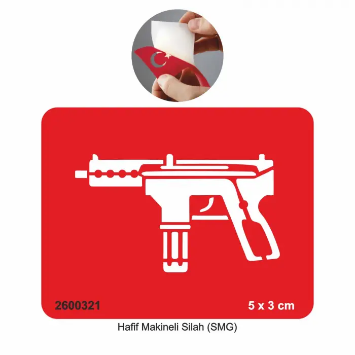 Makineli Tüfek Silah  Tattoo Geçici Dövme Şablonları Kına Kalıpları