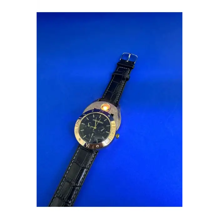 AlsepeteAvm Metal Kol Saati Usb Şarjlı Çakmak Hem Saat Hem Çakmak