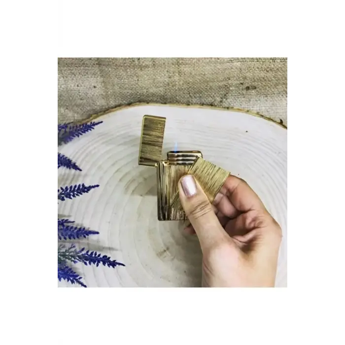 AlsepeteAvm Metal Pürmüzlü Gold Çakmak