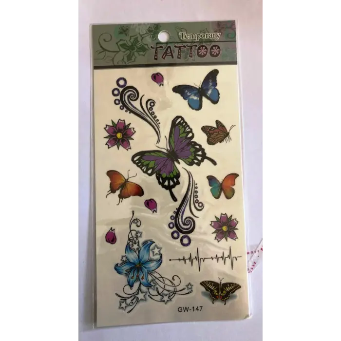 Minimal Kelebekler Yapıştırma Sticker Dövme Geçici Dövme Temporary Tattoos