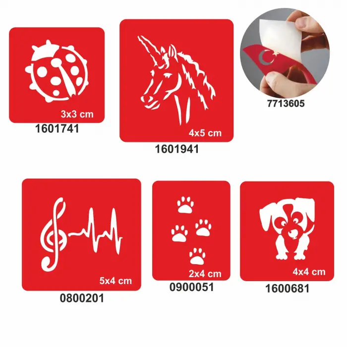 Müzikseverler 5 li Set Geçici Dövme Kına Şablonu