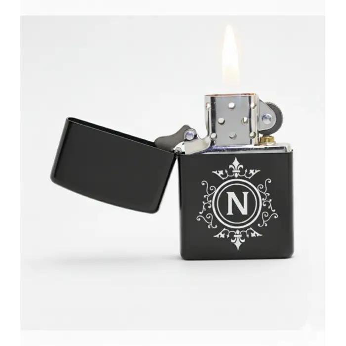 N Harfli Kişiye Özel Harf Baskılı Benzinli Çakmak