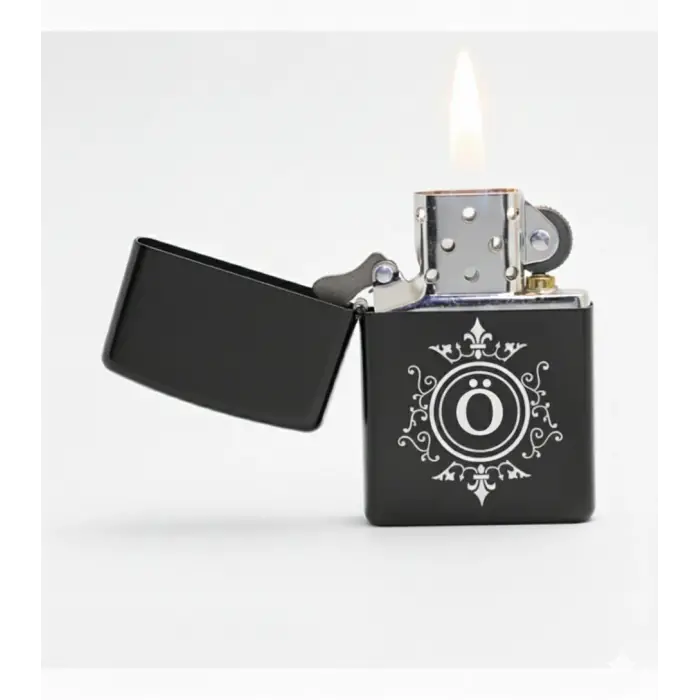 Ö Harfli Kişiye Özel Harf Baskılı Benzinli Çakmak
