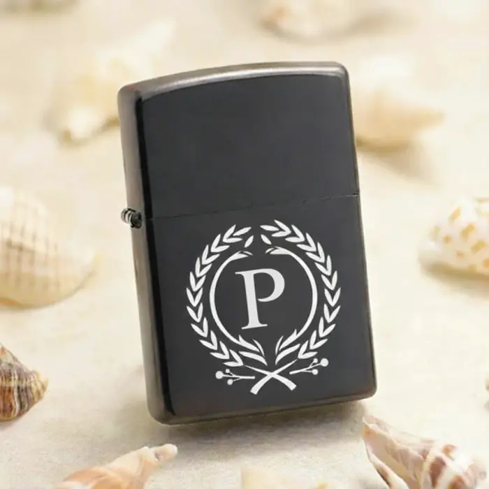 P Harfli Kişiye Özel Harf Baskılı Benzinli Çakmak