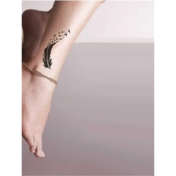 Özgür Ruhlu Tüy-1 Tattoo Geçici Dövme Şablonları Kına Kalıpları