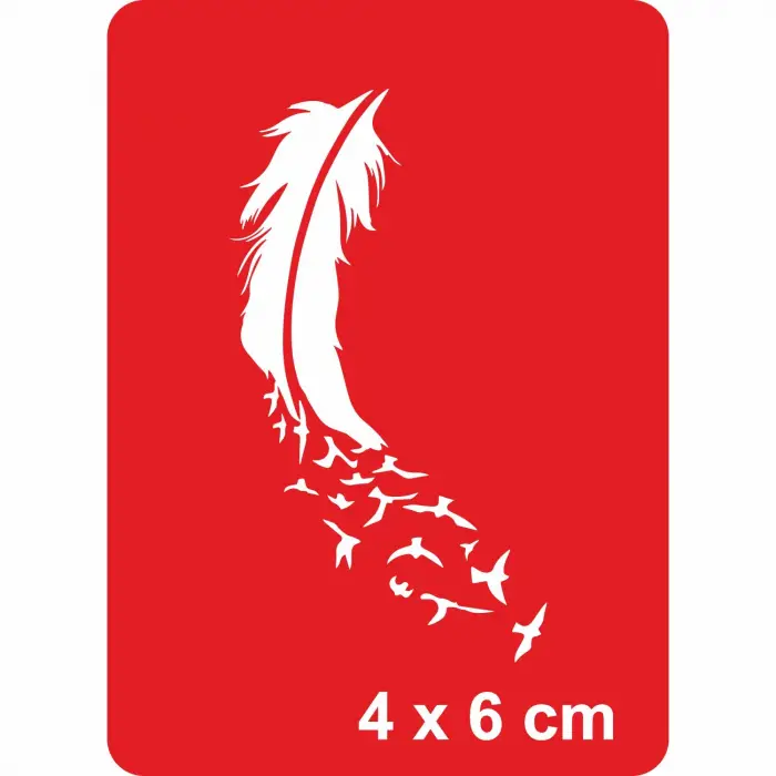 Özgür Ruhlu Tüy-2 Tattoo Geçici Dövme Şablonları Kına Kalıpları