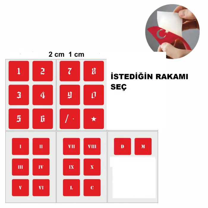 Rakam Dövmesi  1 Adet Rakam Dövme Deseni Tattoo Geçici Dövme Şablonları Kına Kalıpları