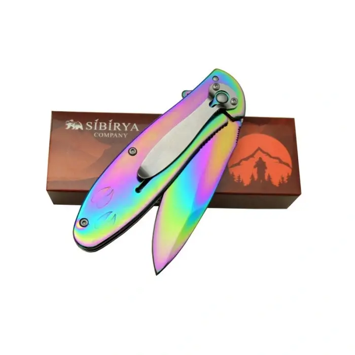 AlsepeteAvm Sibirya Geyikli Çakı Gökkuşağı S-2089X 19,5 CM