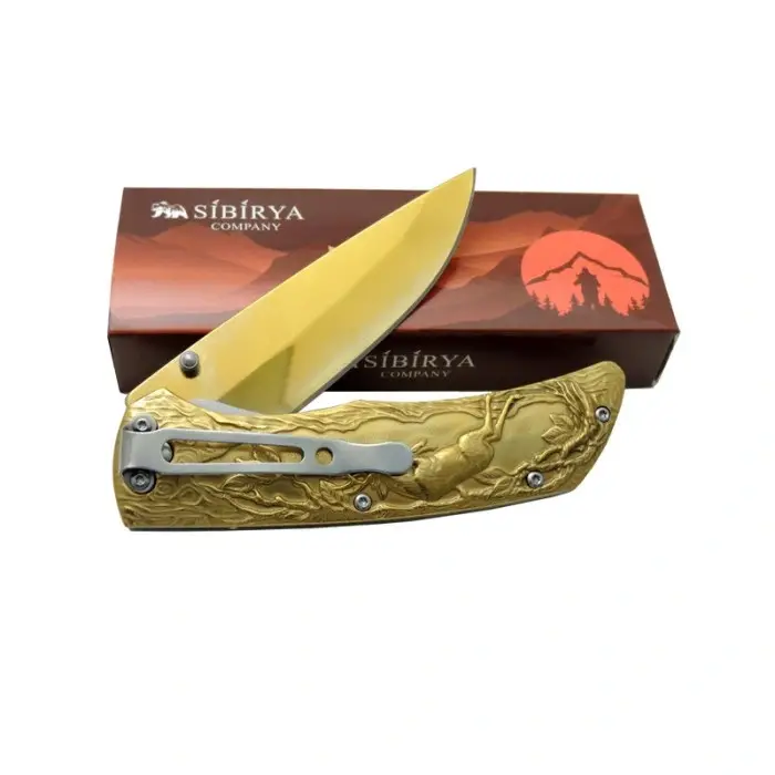 Sibirya Geyikli  Çakı Gold S-2068A 21 CM