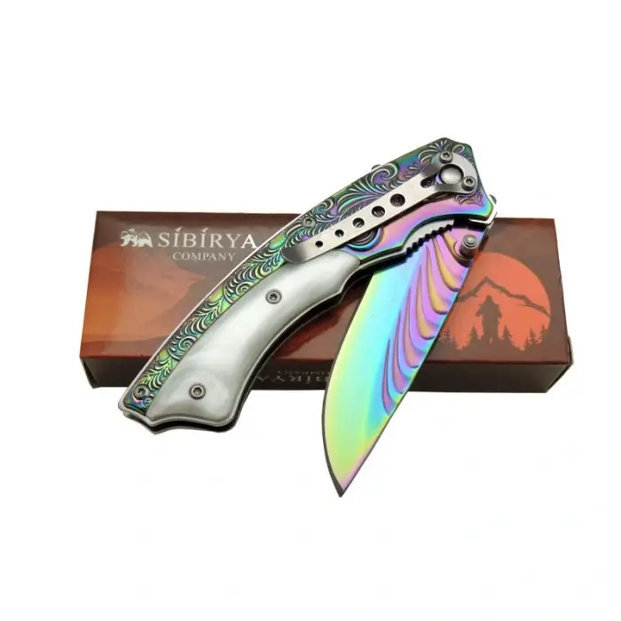 Sibirya İşlemeli Çakı Gökkuşağı S-2063X 19,5 CM