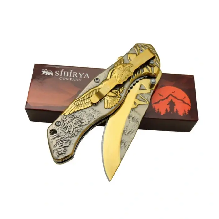 AlsepeteAvm Sibirya Kartallı Çakı Gold S-2099A 20,5 CM