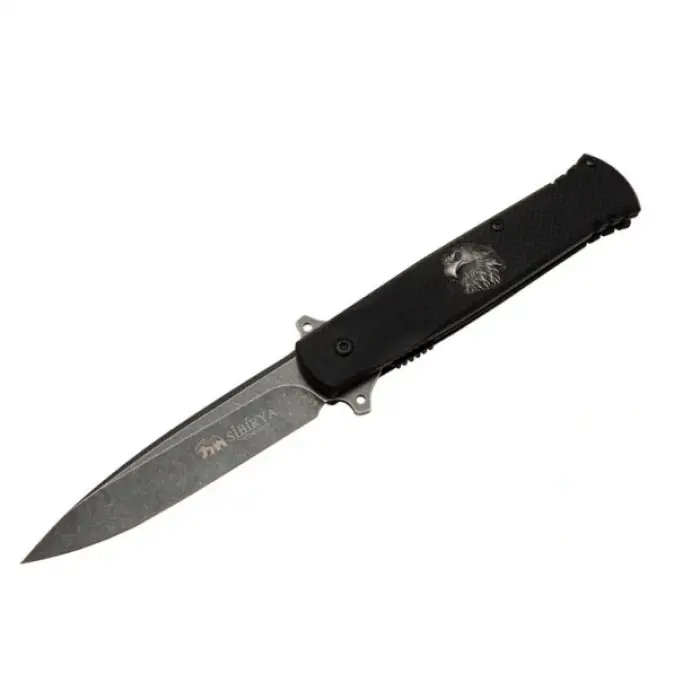 Sibirya Kartallı Çakı Siyah S-2197-D 21,5 CM
