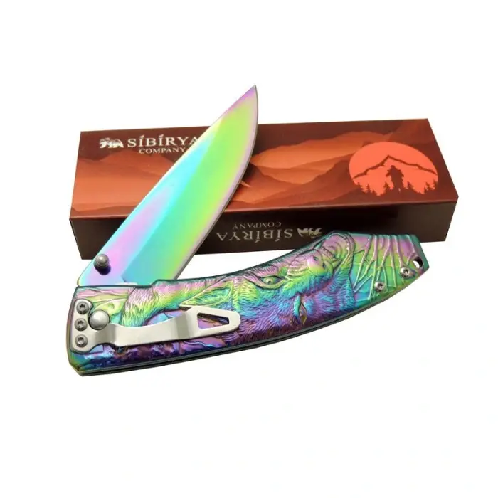 Sibirya Kurt Çakı Gökkuşağı S-2072X 21 CM