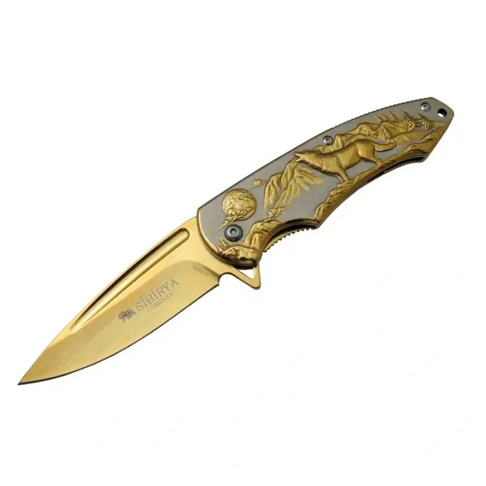 Sibirya Kurt Çakı  Gold S-2065A 20 CM