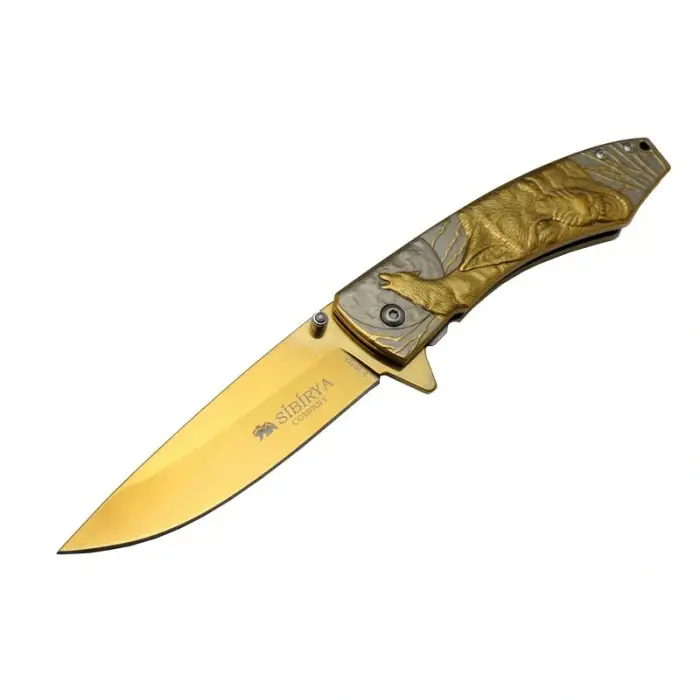 Sibirya Kurt Çakı  Gold S-2072A 21 CM