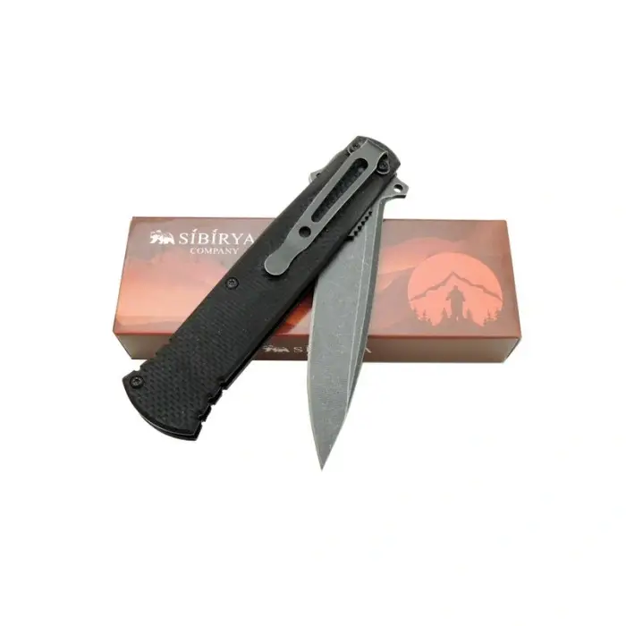 Sibirya Kurtlu Çakı Siyah S-2197-B 21,5 CM