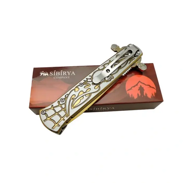 Sibirya Kurukafa Gold Çakı S-2079A 22 CM