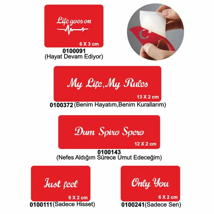 Sihirli Sloganlar 5li Set Geçici Dövme Kına Şablonu