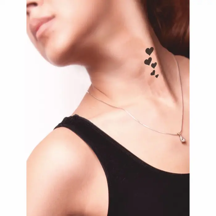 Sıralı Kalpler Tattoo Geçici Dövme Şablonları Kına Kalıpları