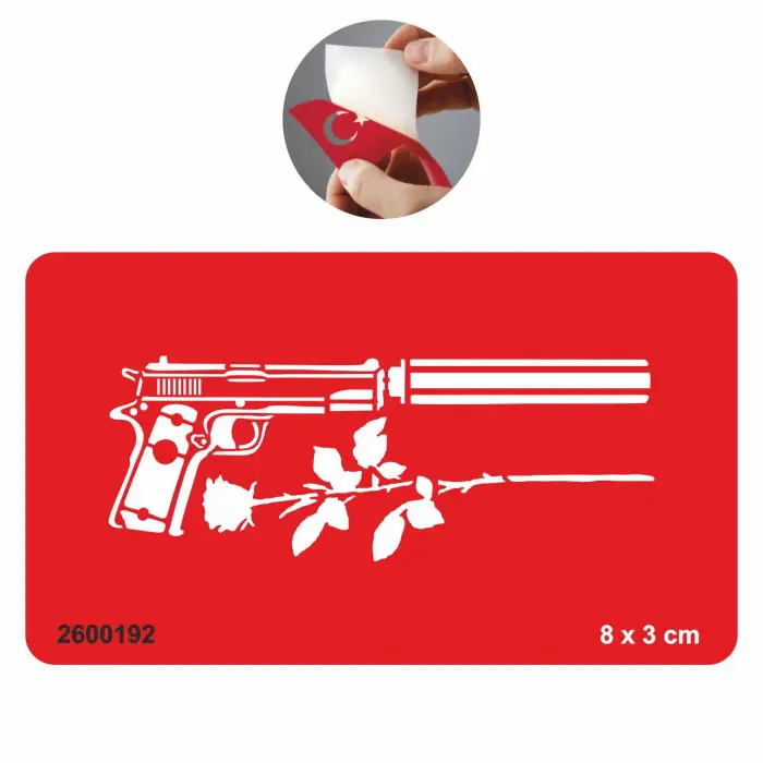 Susturucu Silah ve Gül  Tattoo Geçici Dövme Şablonları Kına Kalıpları