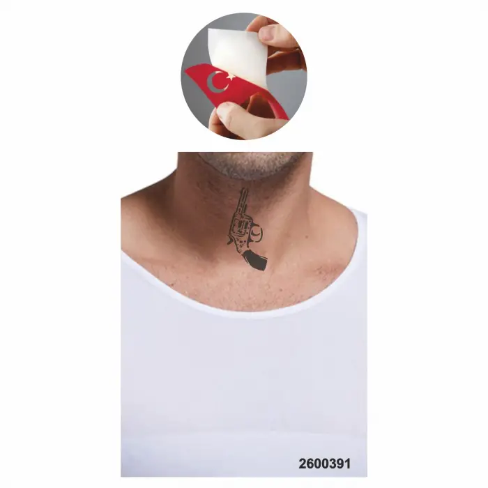 Tabanca Silah  Tattoo Geçici Dövme Şablonları Kına Kalıpları