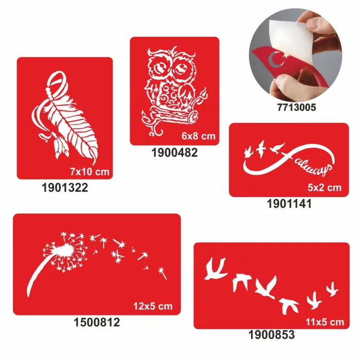 Tüy Gibi Hafif 5 li Set Geçici Dövme Kına Şablonu