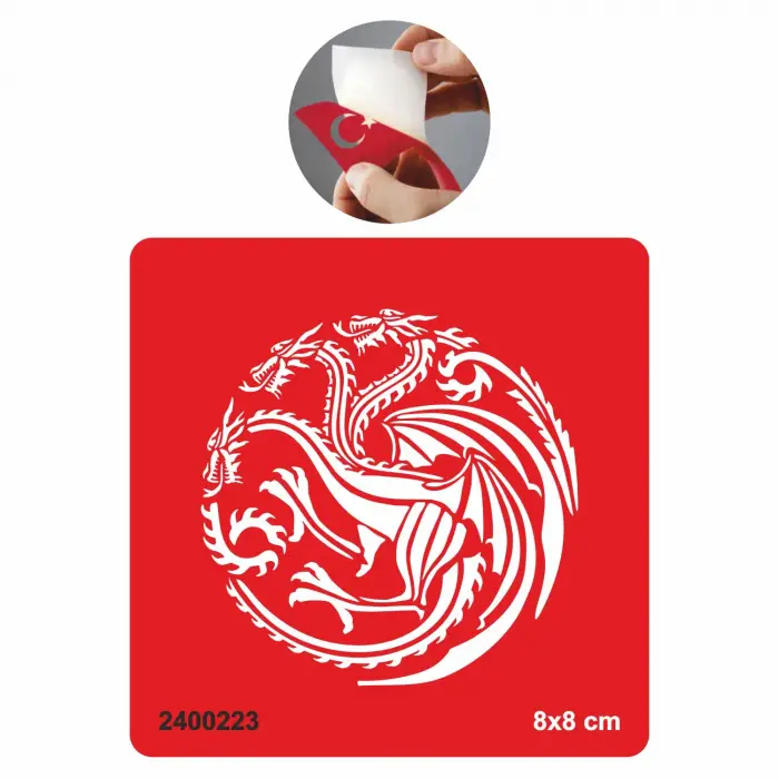 Üç Başlı Ejderha Tattoo Geçici Dövme Şablonları Kına Kalıpları