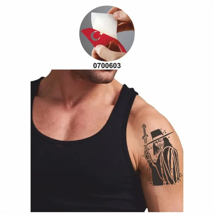 V for Vendetta  Tattoo Geçici Dövme Şablonları Kına Kalıpları