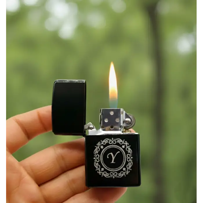 Y Harfli Kişiye Özel Harf Baskılı Benzinli Çakmak