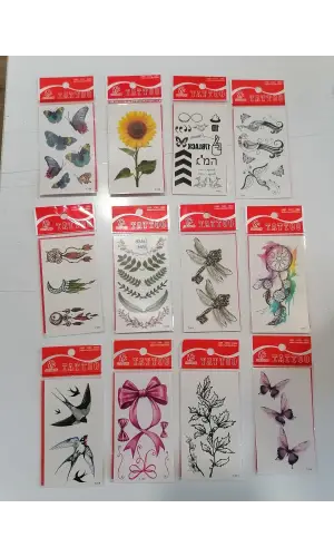 12 Adet Birden Minimal Yapıştırma Dövme Model 13