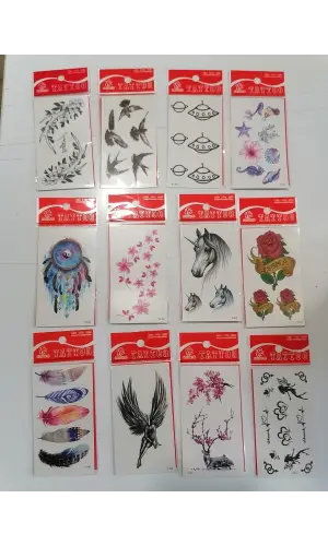 12 Adet Birden Minimal Yapıştırma Dövme Model 5