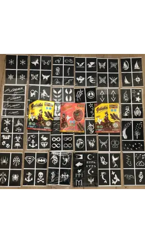 50 Sayfa Kına Deseni ve 12 Tüp Golecha Kına Seti