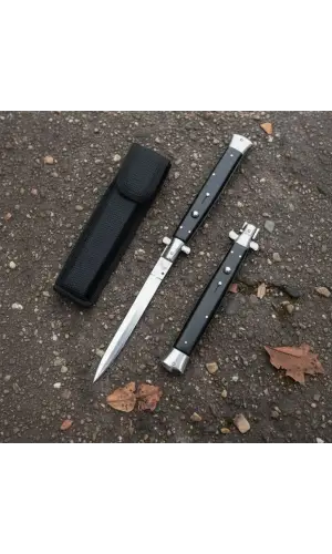 Akc İtalyan 33 Cm Siyah İtalyan Stiletto Kamp Çakısı