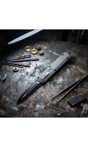 Benchmade Damalı Kabze Siyah Namlu OTF Önden Çıkmalı Otomatik Çakı
