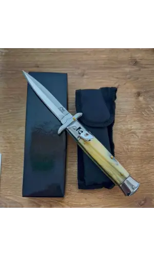 AlsepeteAvm Mandallı Kemik Kabze Auto Kamp Çakısı