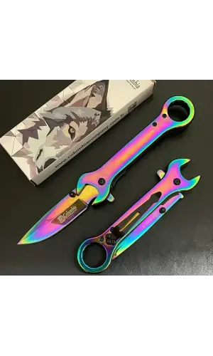 AlsepeteAvm 8000-A Anahtarlı Gökkuşağı Kamp Çakısı