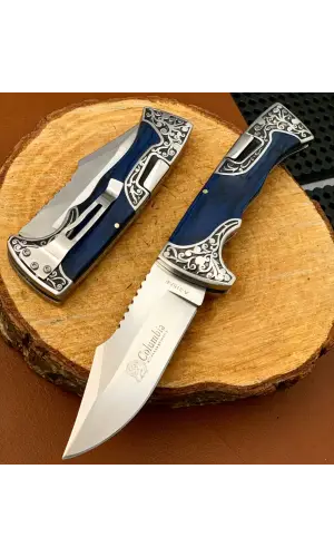 AlsepeteAvm A3157-E Gravür İşlemeli Ahşap Kabze Kamp Çakısı