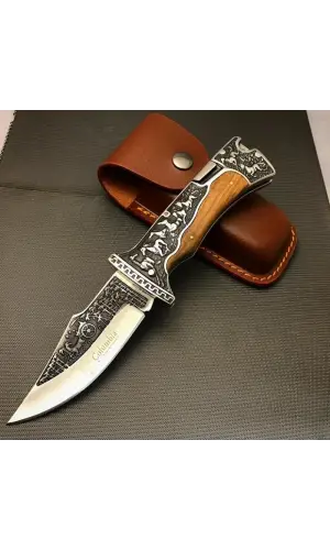 AlsepeteAvm A3189-C At İşlemeli Baba Avcı Bıçağı
