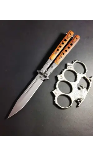 AlsepeteAvm Ahşap Kabze Biber Gazı Hediyeli Kelebek