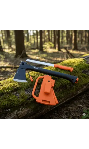 AlsepeteAvm AXE-004 Testereli Magnezyum Çubuklu Kamp Baltası