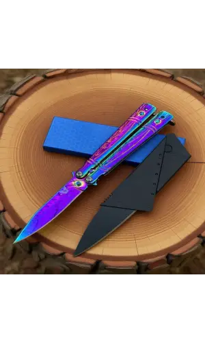 AlsepeteAvm Dal Desenli Mini Gökkuşağı Card Çakı Hediyeli Kelebek Seti