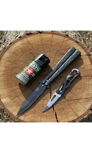 AlsepeteAvm Ejderha Desenli Biber Gazı ve Mini Çakı Hediyeli Kelebek Seti