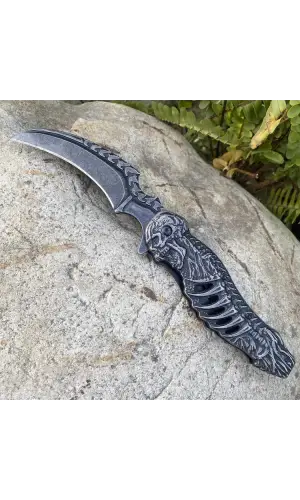 AlsepeteAvm EXT-2011 İskelet İşlemeli Otomatil Kamp Çakısı