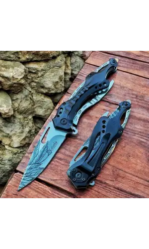 AlsepeteAvm FST-3034-C Yaprak Desenli Manuel Kamp Çakısı