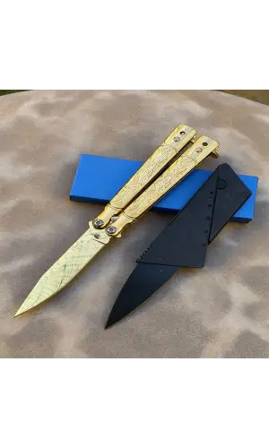 AlsepeteAvm Gold Kelebek Desenli Card Cakı Hediyeli Mini Kelebek Seti